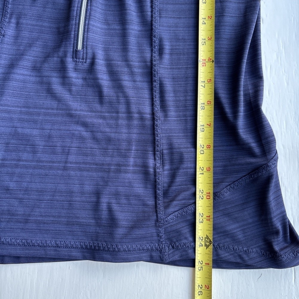 Athleta Women M Athletic Top Navy Blue Quarter Zip Long Sleeve Stretch Running - Picture 7 of 12